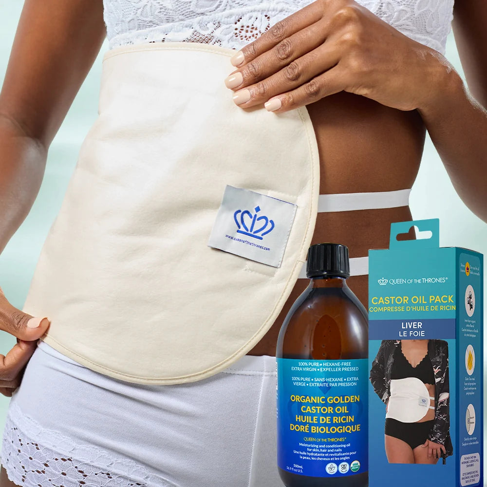 Liver Castor Oil Pack Kit + Organic Castor Oil 500mL