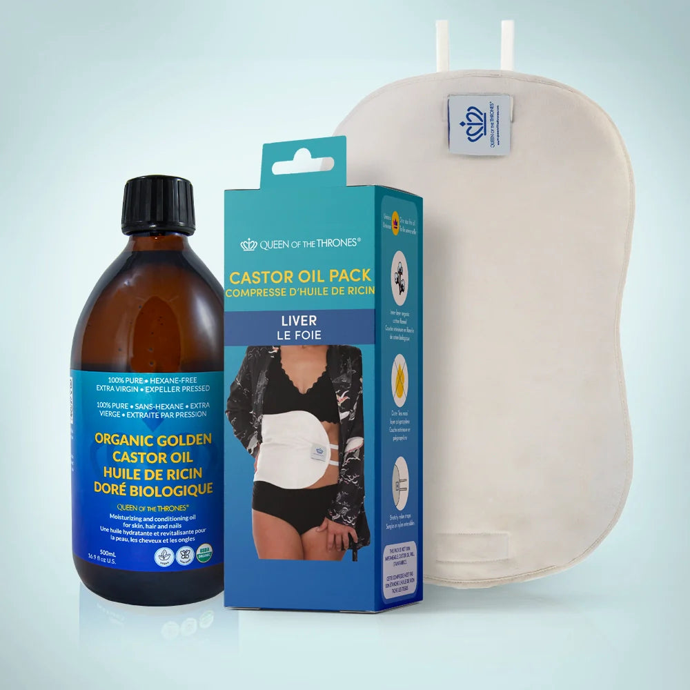 Liver Castor Oil Pack Kit + Organic Castor Oil 500mL