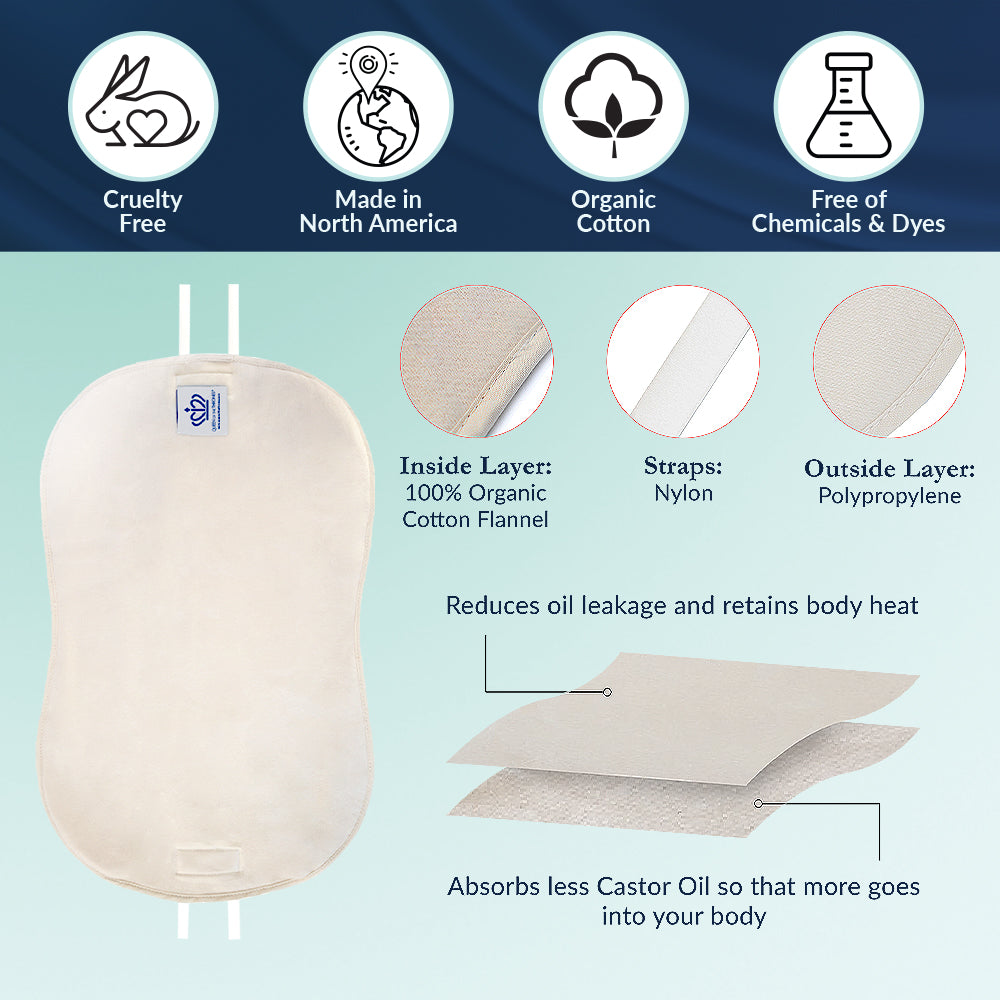 Liver Castor Oil Pack Kit + Organic Castor Oil 500mL